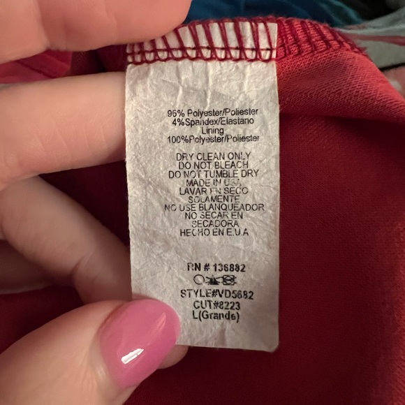 Windsor Faux Wrap Lace-Up Back Asymmetrical Dress | Size Large - Picture 10 of 11